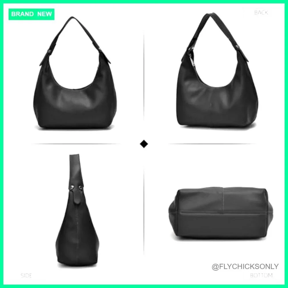 Medium Crossbody Hobo Bag with Zipper Closure and Shoulder Strap